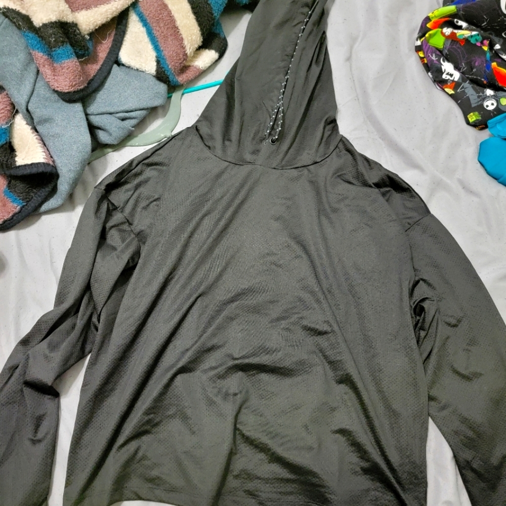 Crop top jersey hoodie